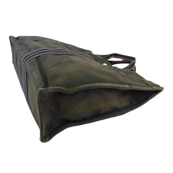 HERMES Tote Bag Fool Toe Gray Gray Cotton Canvas Authentic Used - Picture 4 of 8